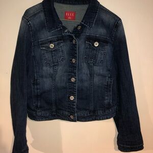 Elle Women's Classic Dark Blue Jean Jacket